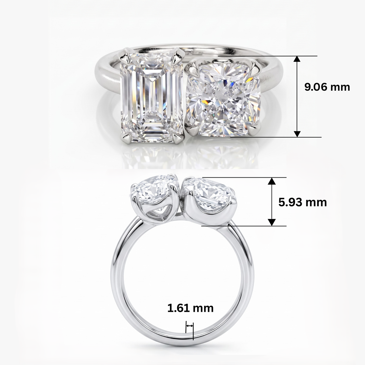Ecliptic Duet Solitaire Lab Grown Diamond Ring