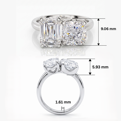 Ecliptic Duet Solitaire Lab Grown Diamond Ring