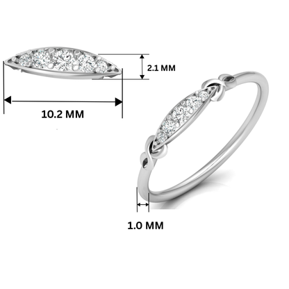 Boundless Arc Platinum Plated Lab Grown Diamond Ring