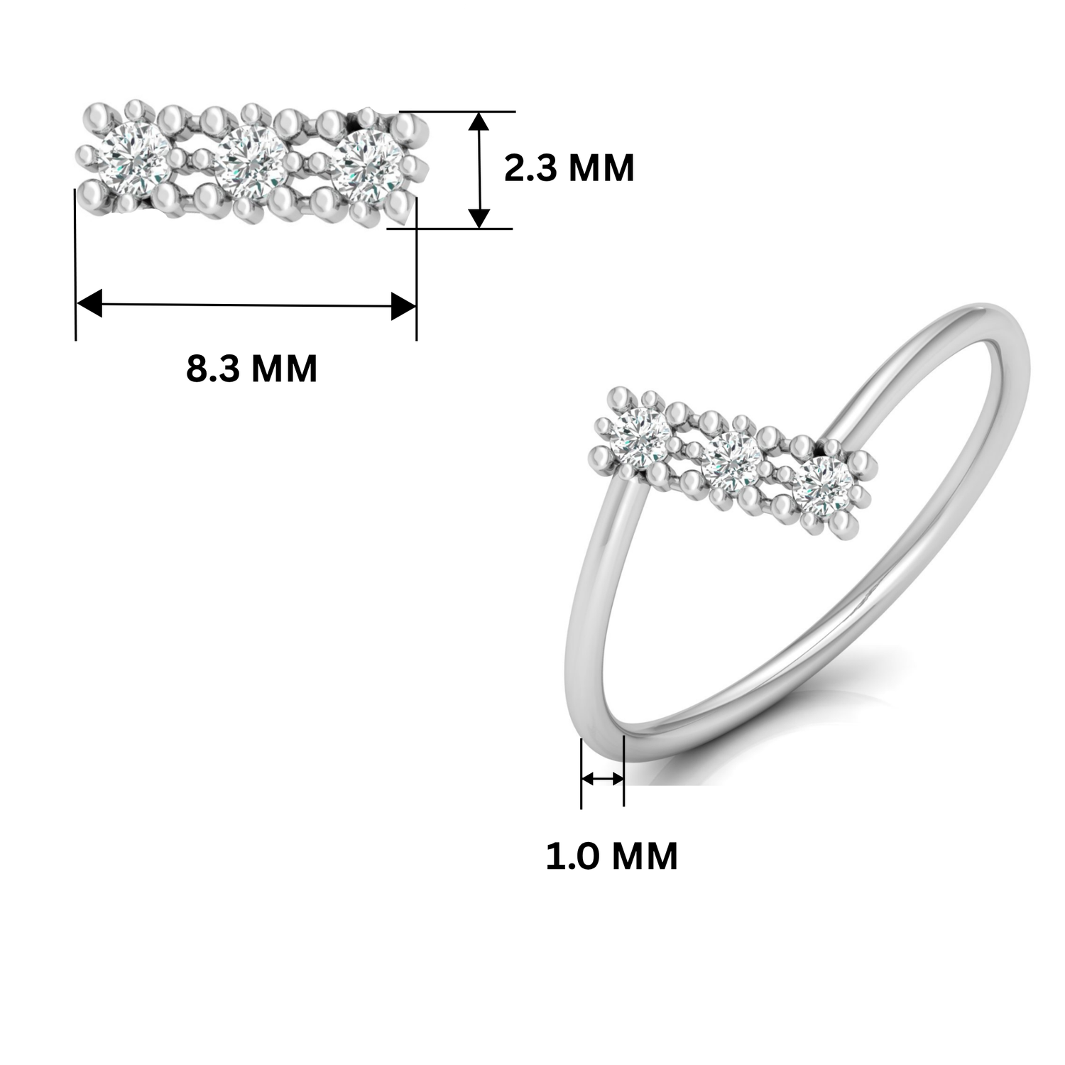 Drift Platinum Plated Lab Grown Diamond Ring