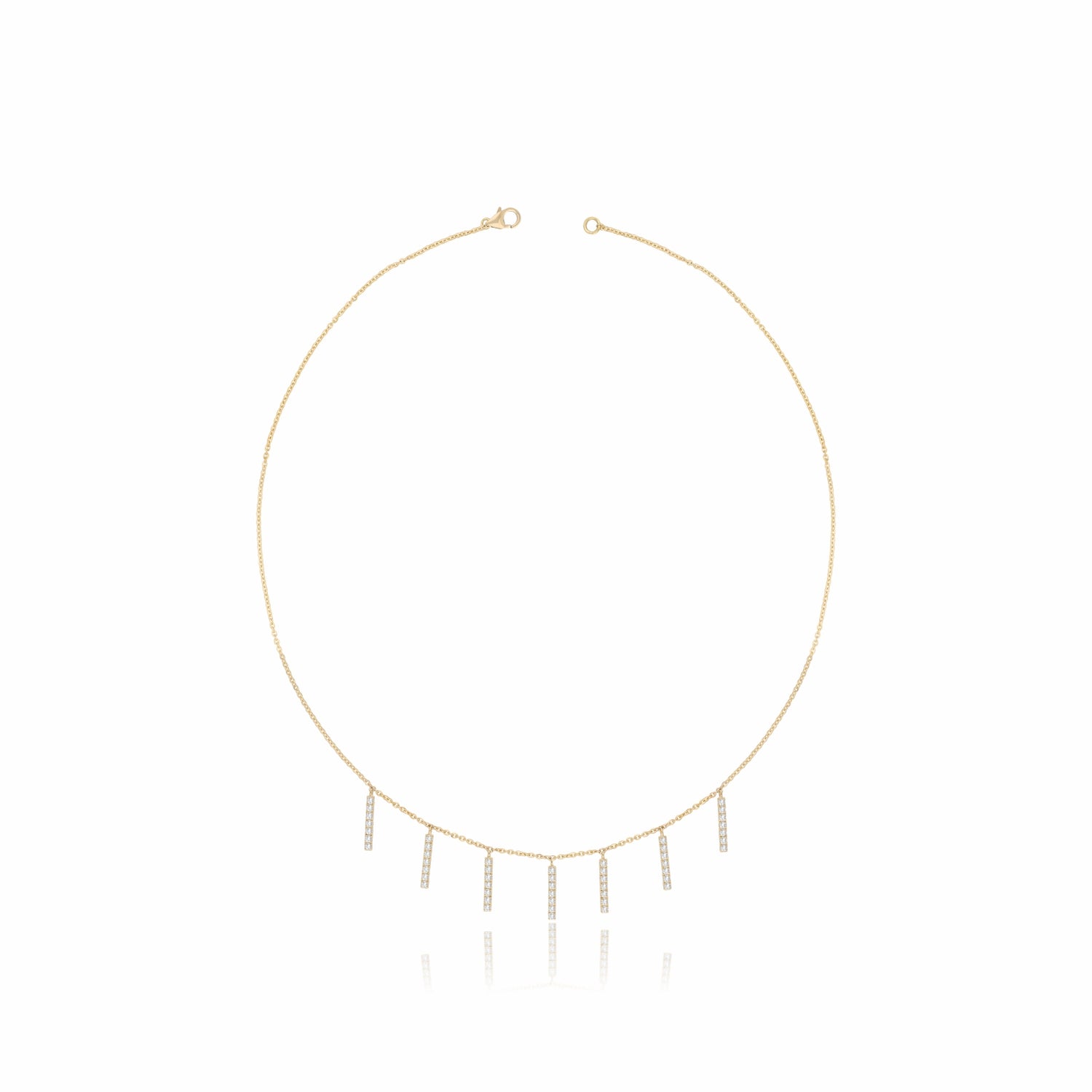 Floating Lab Grown Diamond Bars Necklace