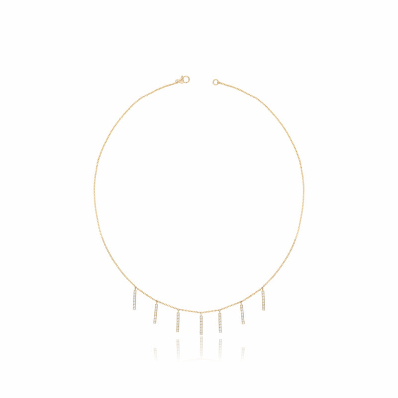 Floating Lab Grown Diamond Bars Necklace