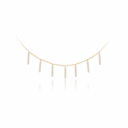 Floating Lab Grown Diamond Bars Necklace