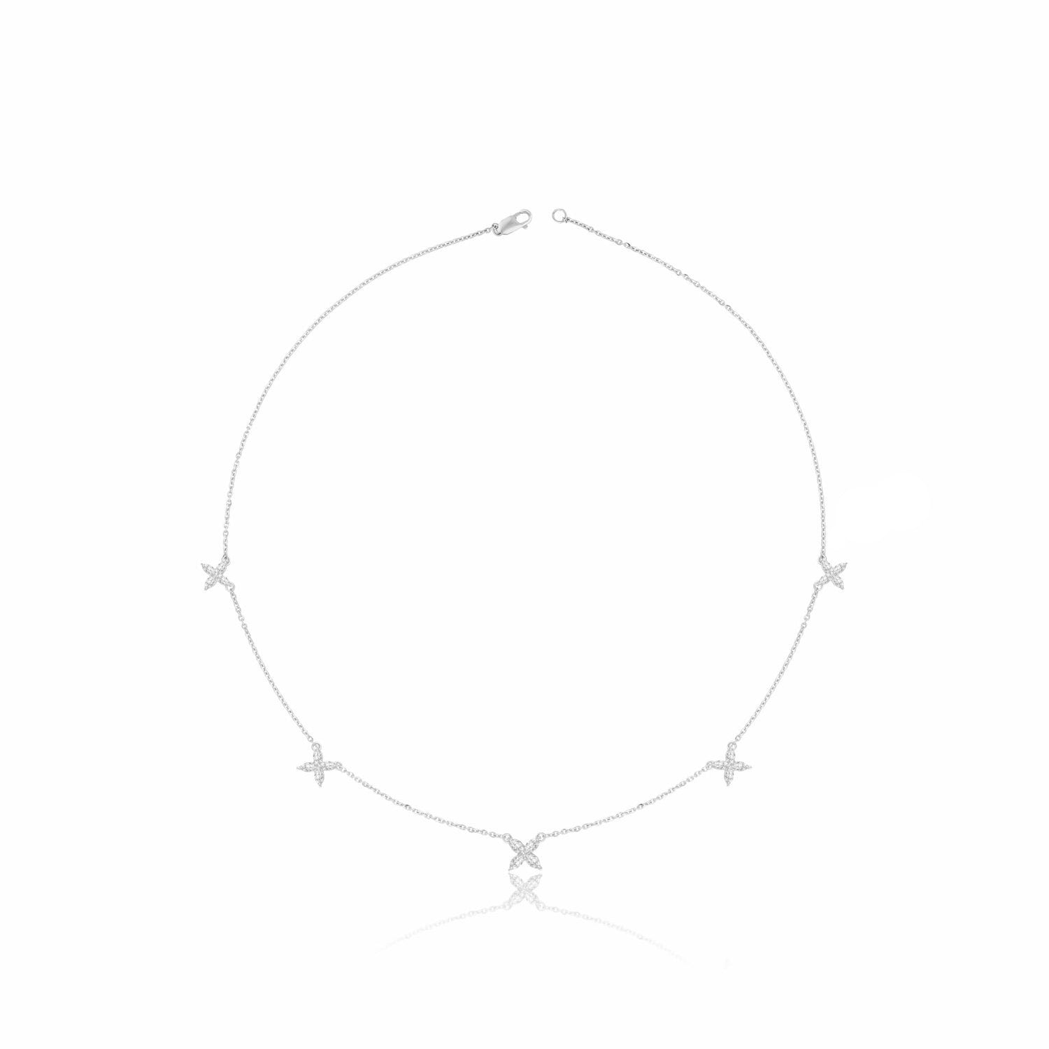 Minimalist Lab Grown Diamond X Necklace