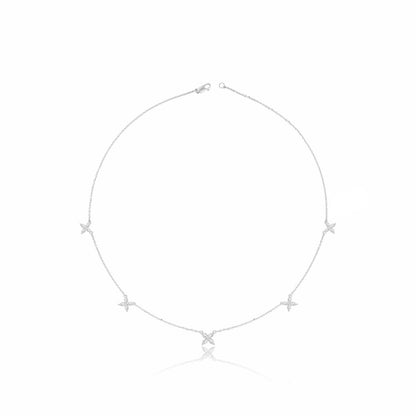 Minimalist Lab Grown Diamond X Necklace