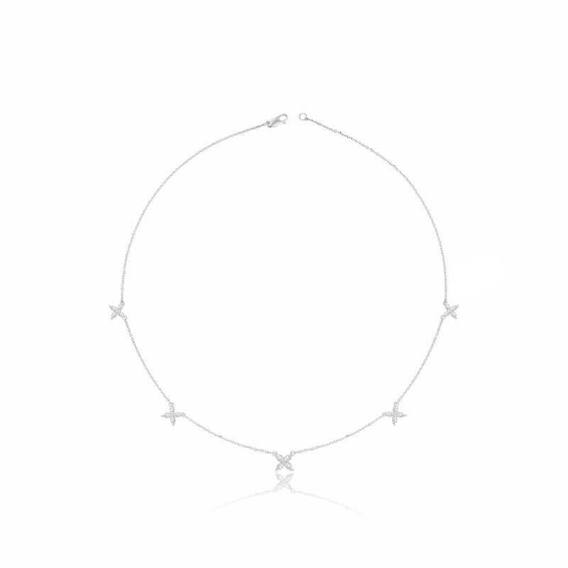 Minimalist Lab Grown Diamond X Necklace