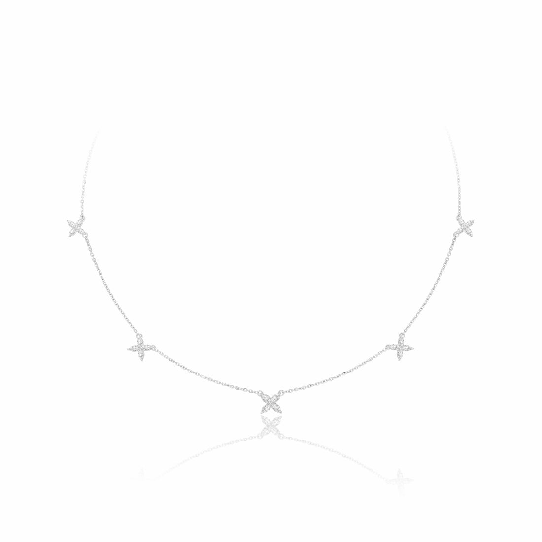 Minimalist Lab Grown Diamond X Necklace