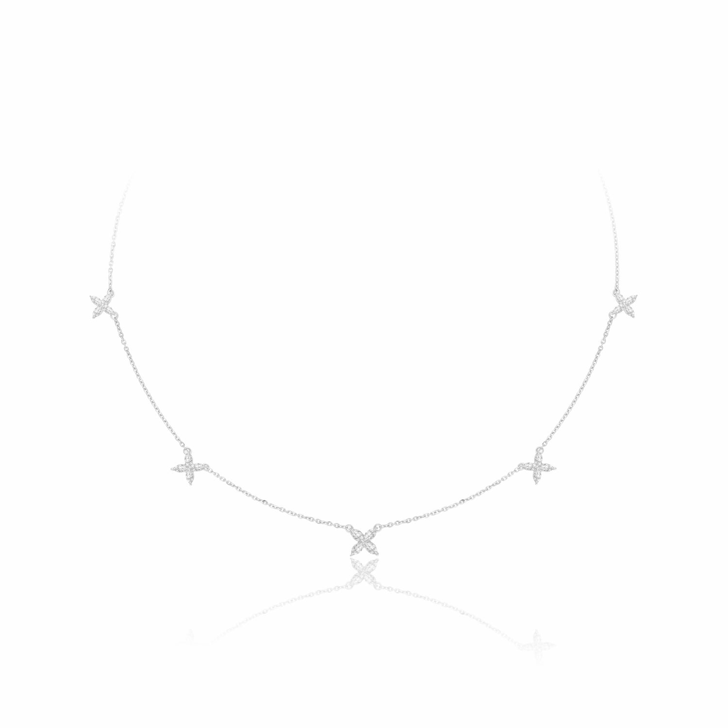 Minimalist Lab Grown Diamond X Necklace