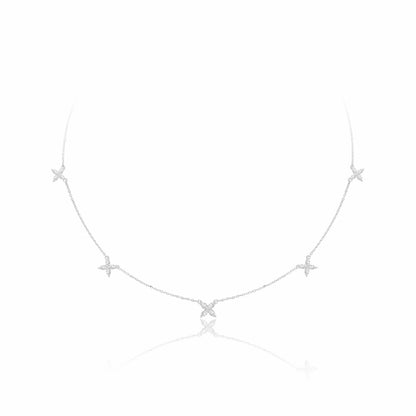 Minimalist Lab Grown Diamond X Necklace