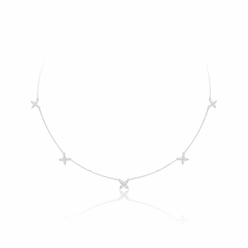 Minimalist Lab Grown Diamond X Necklace