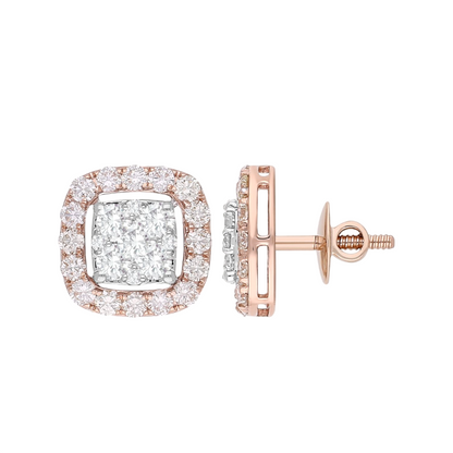 Cushion Halo Solitaire Lab Grown Diamond Earrings