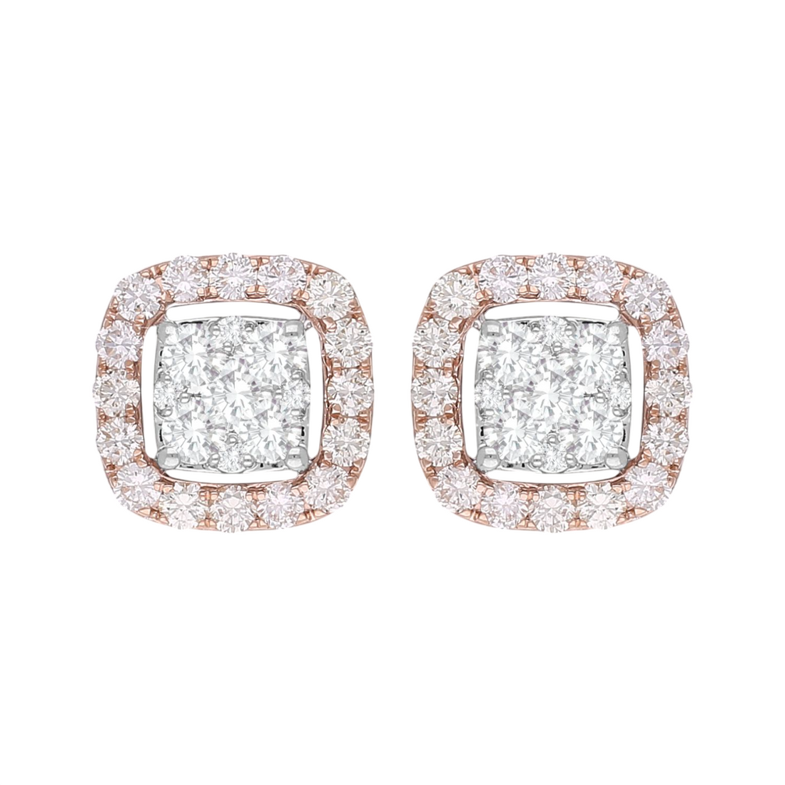 Cushion Halo Solitaire Lab Grown Diamond Earrings