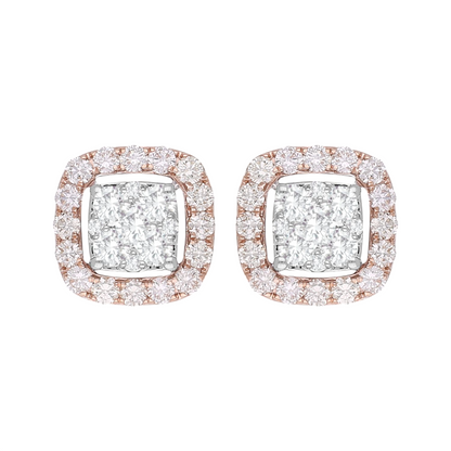 Cushion Halo Solitaire Lab Grown Diamond Earrings