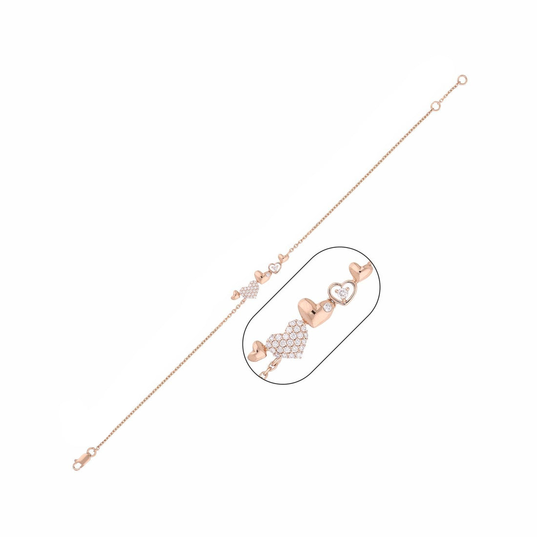 Fluttering Hearts Lab Grown Diamond Bracelet