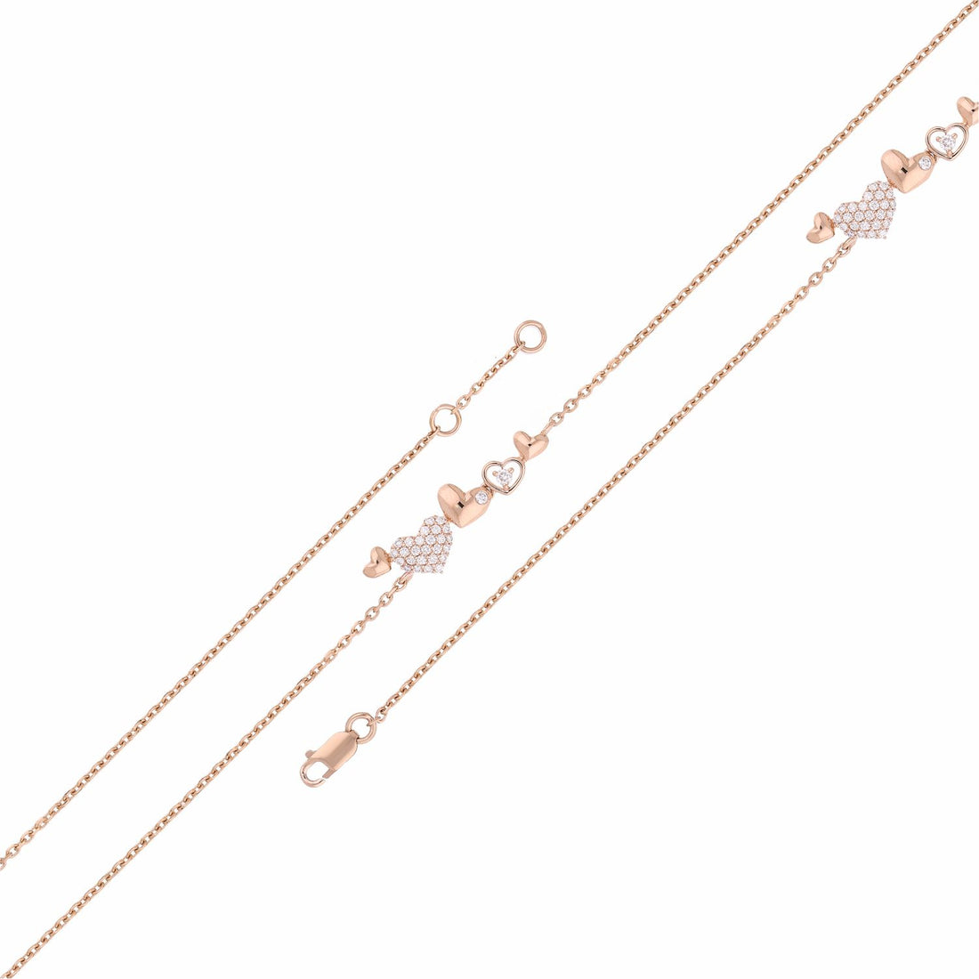 Fluttering Hearts Lab Grown Diamond Bracelet
