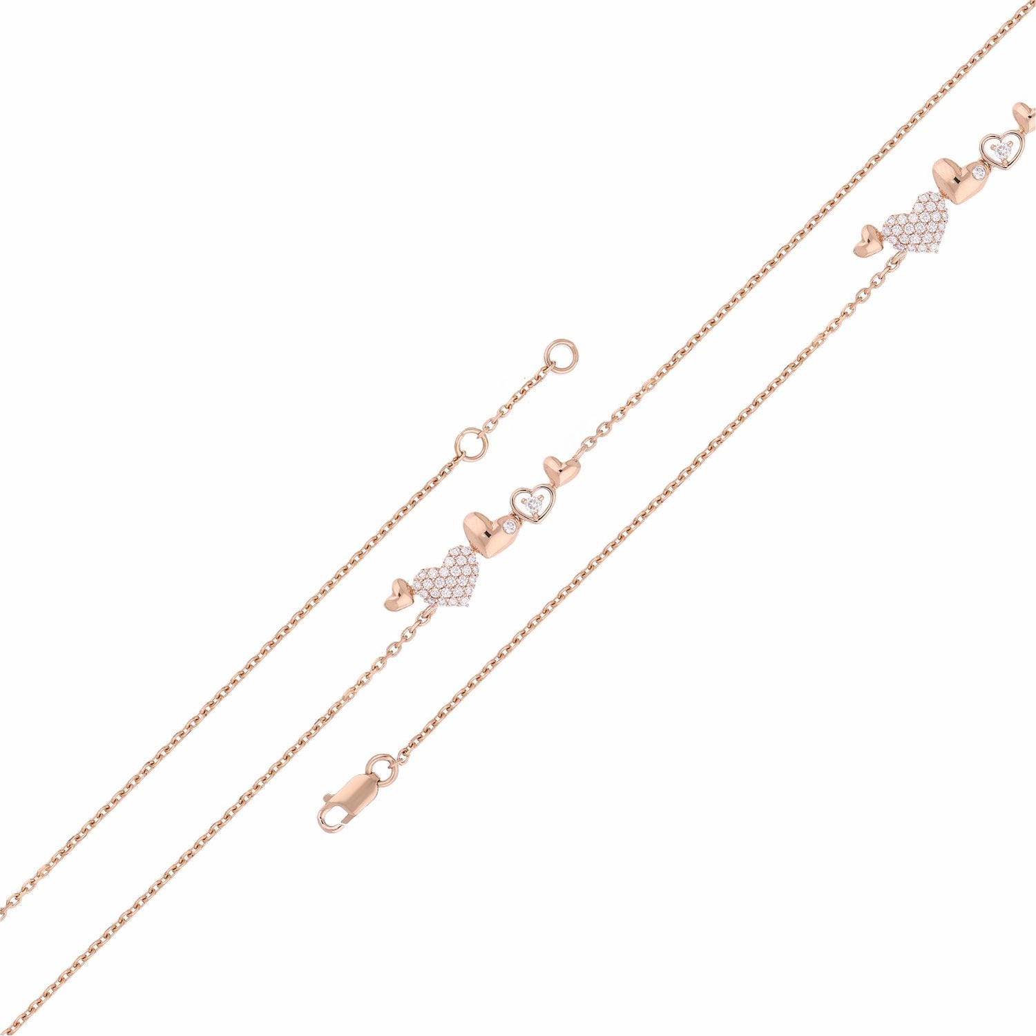 Fluttering Hearts Lab Grown Diamond Bracelet