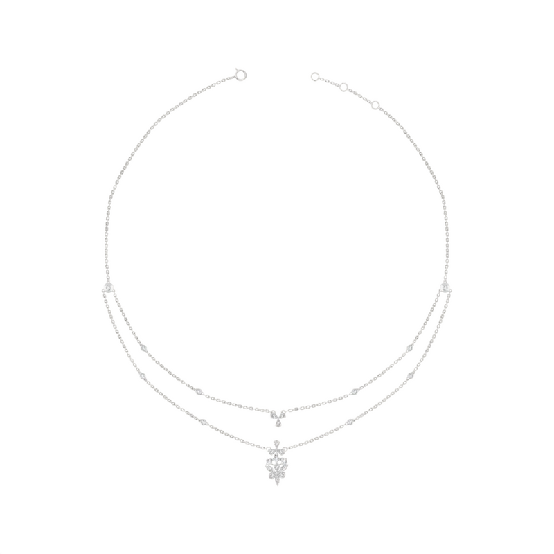 Double Starburst Lab Grown Diamond Necklace