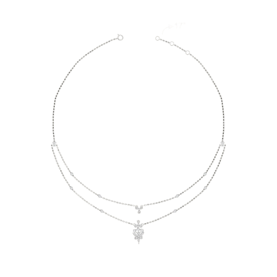 Two-Tier Lab Grown Diamond Teardrop Necklace