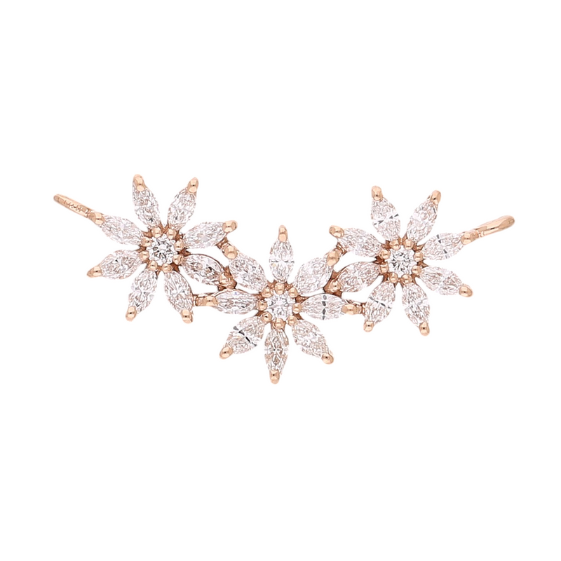 Trio Floral Climber Lab Grown Diamond Pendant