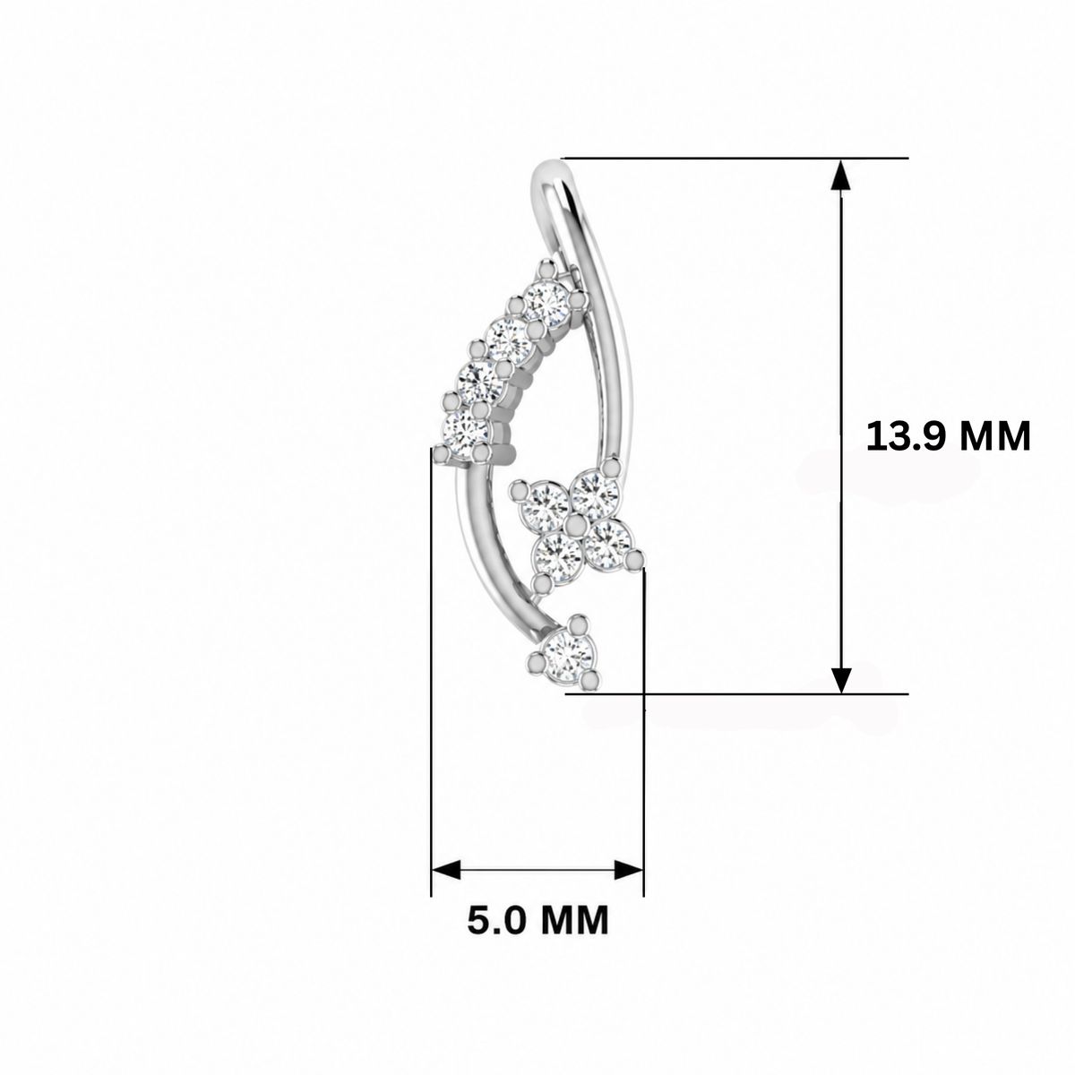 Star Crossed Platinum Plated Lab Grown Diamond Pendant