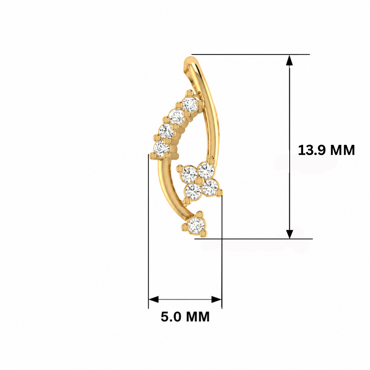 Elysian Petal Gold Plated Lab Grown Diamond Pendant
