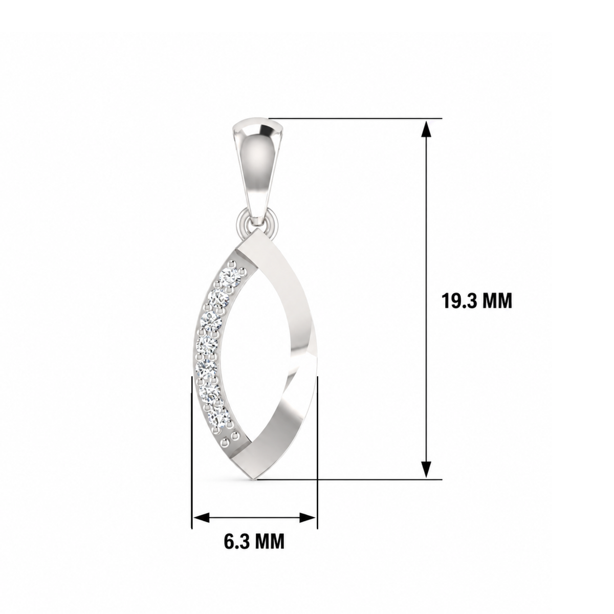 Stratos Twist Platinum Plated Lab Grown Diamond Pendant