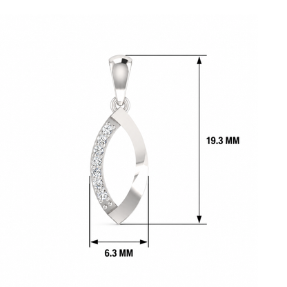 Stratos Twist Platinum Plated Lab Grown Diamond Pendant