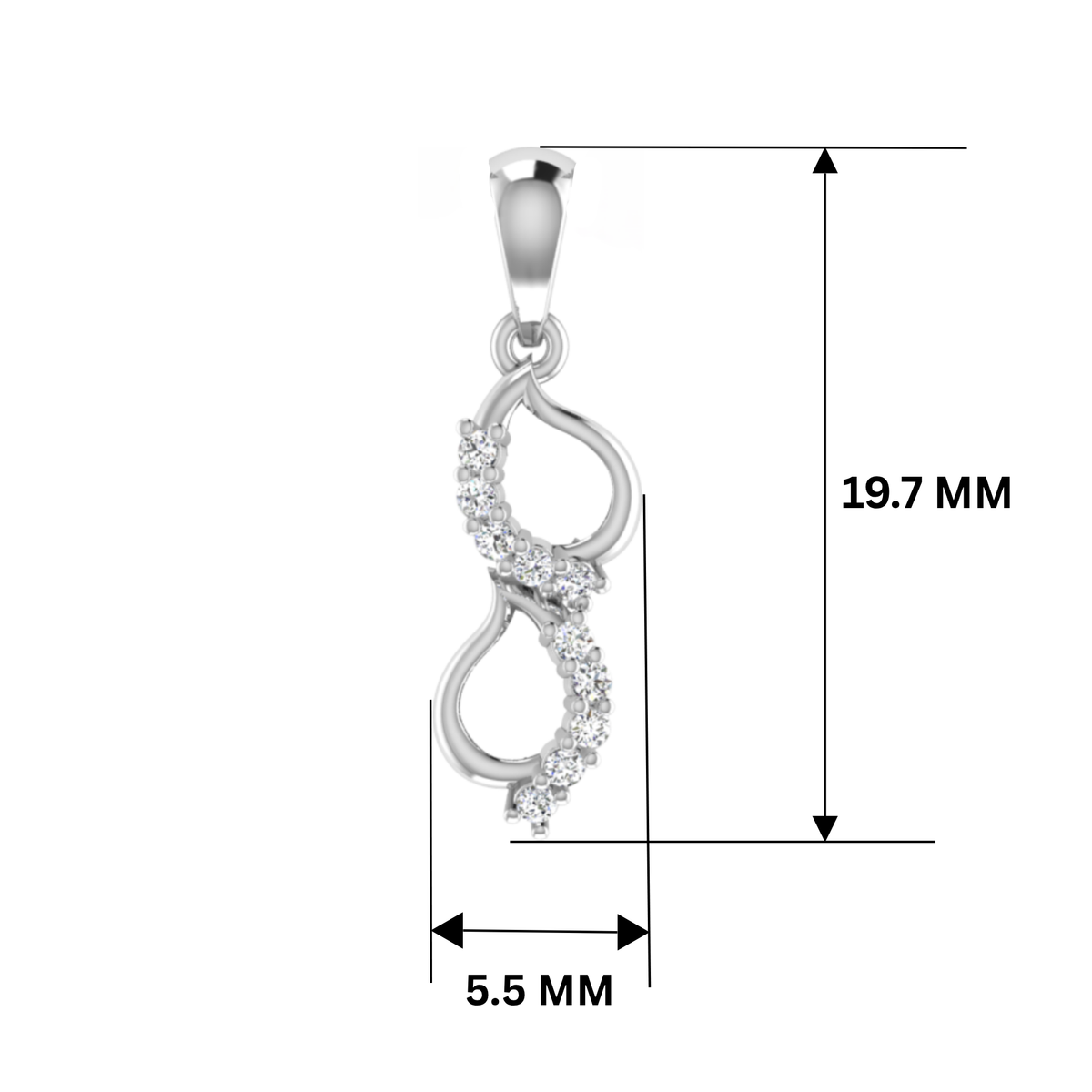 Velo Swirl Platinum Plated Lab Grown Diamond Pendant