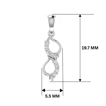 Velo Swirl Platinum Plated Lab Grown Diamond Pendant