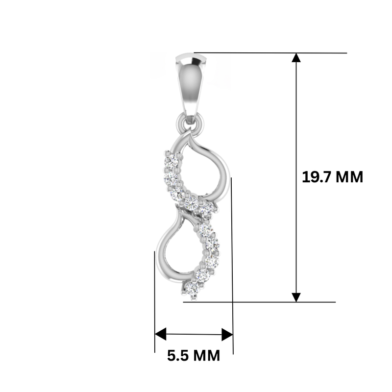 Velo Swirl Platinum Plated Lab Grown Diamond Pendant