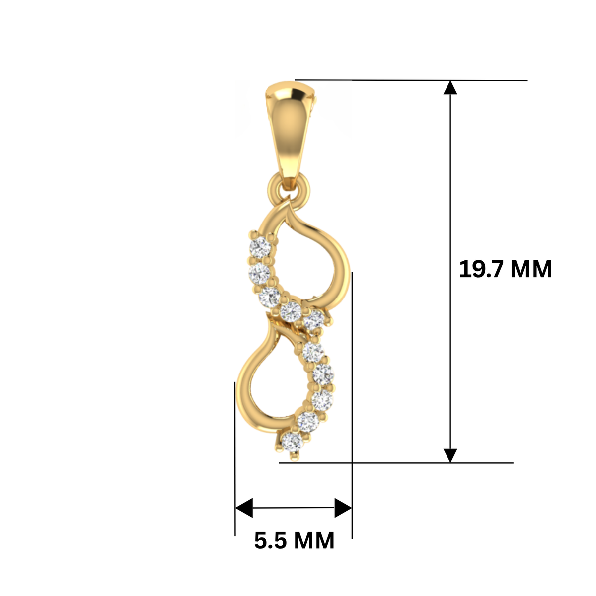 Radiant Interlace Gold Plated Lab Grown Diamond Pendant