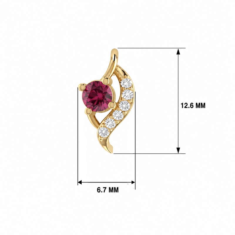 Serpentine Glow Gold Plated Lab Grown Diamond Pendant
