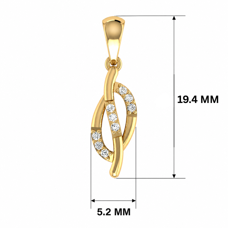 Sculpt Drop Gold Plated Lab Grown Diamond Pendant