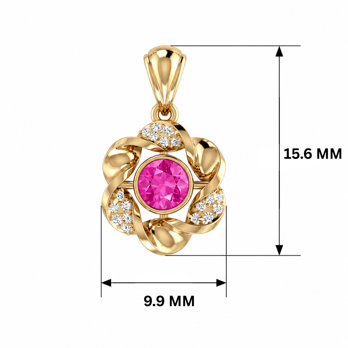 Kysira Whirl Gold Plated Lab Grown Diamond Pendant