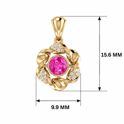 Kysira Whirl Gold Plated Lab Grown Diamond Pendant