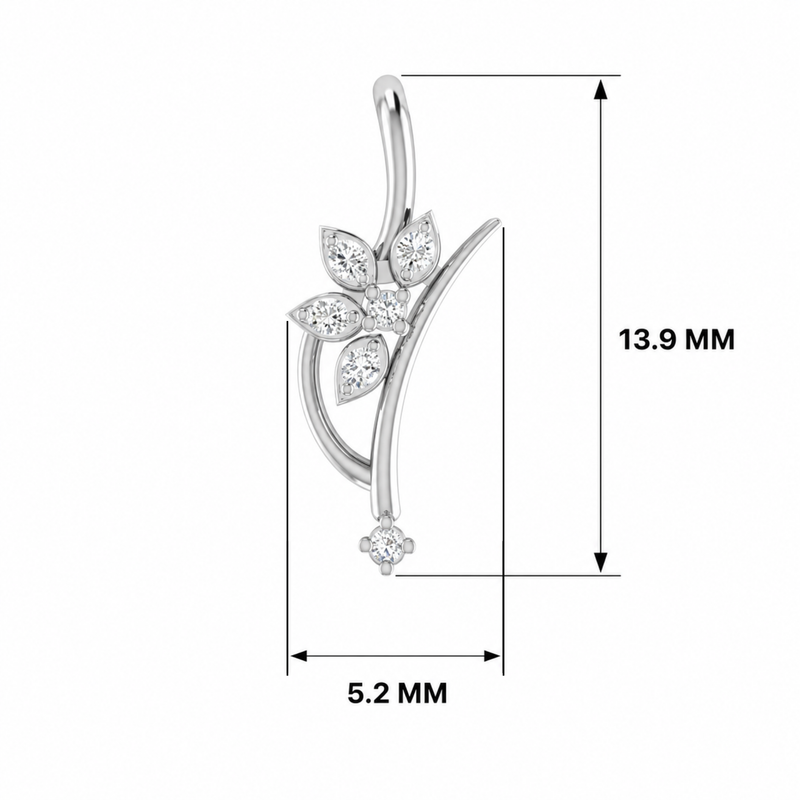 Nara Stem Platinum Plated Lab Grown Diamond Pendant