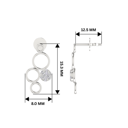 Swing Hoop Platinum Plated Lab Grown Diamond Earrings