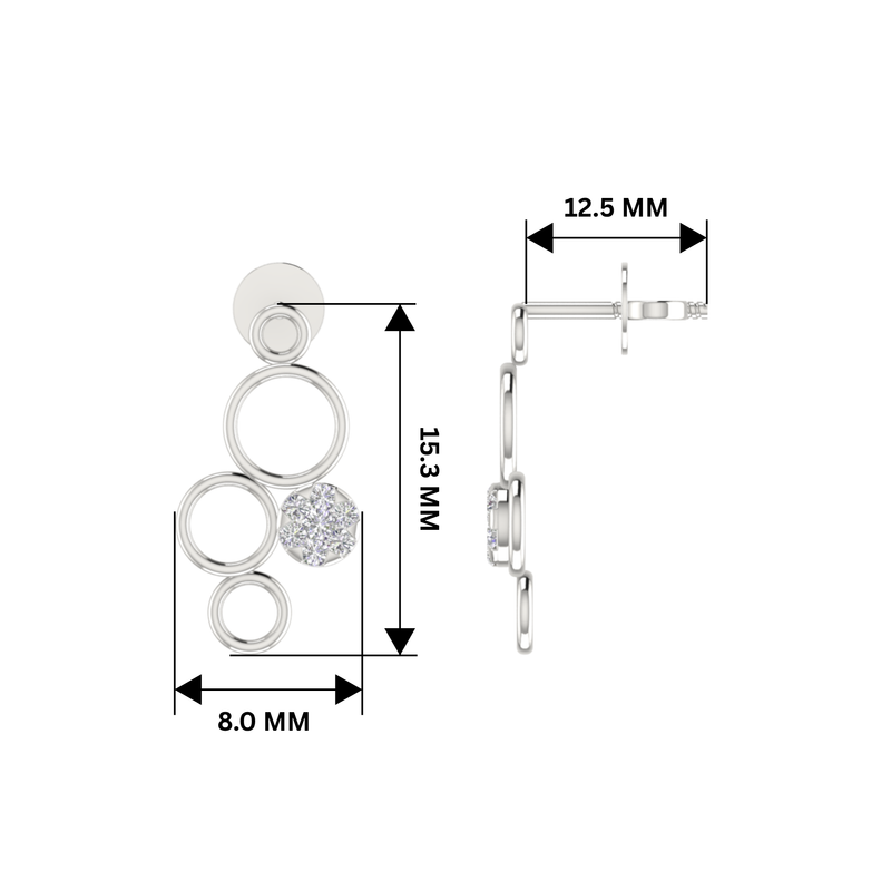 Swing Hoop Platinum Plated Lab Grown Diamond Earrings