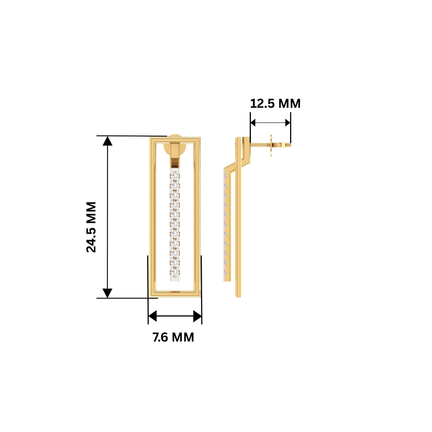 Structural Void Gold Plated Lab Grown Diamond Earrings