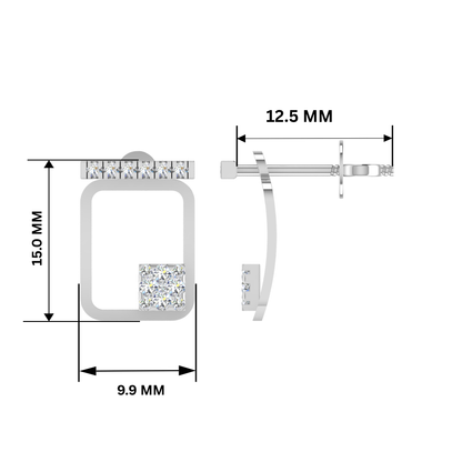 Cipher Geometry Platinum Plated Lab Grown Diamond Earrings