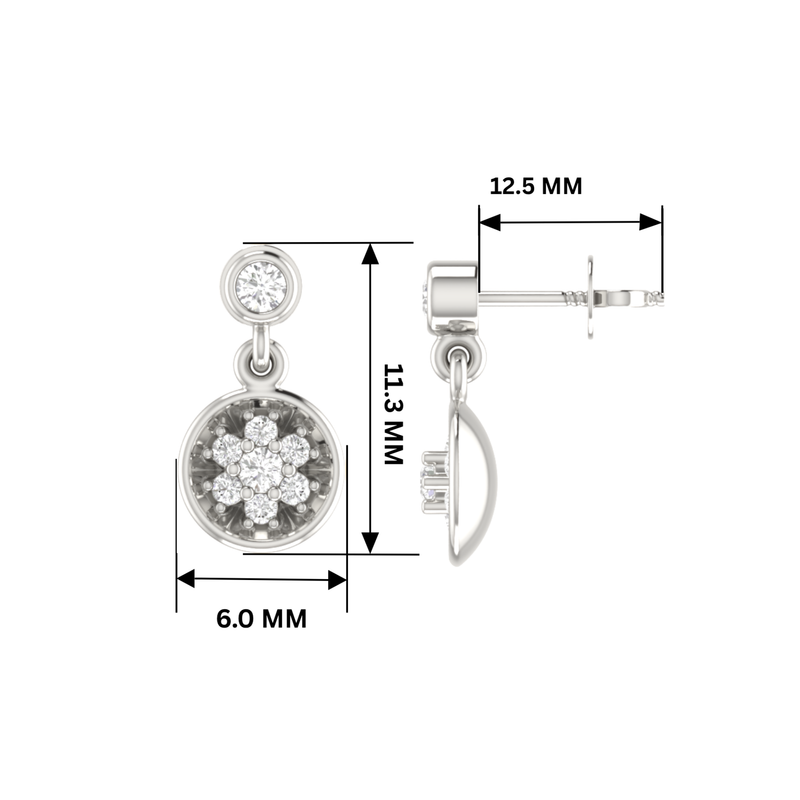 Oculus Cluster Platinum Plated Lab Grown Diamond Earrings