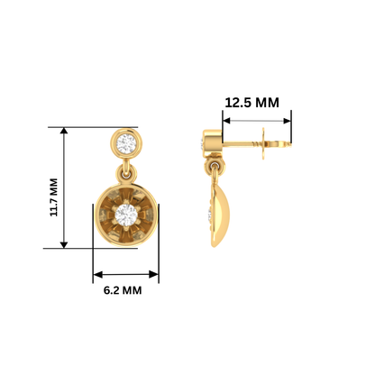 Fluted Beacon Gold Plated Lab Grown Diamond Earrings