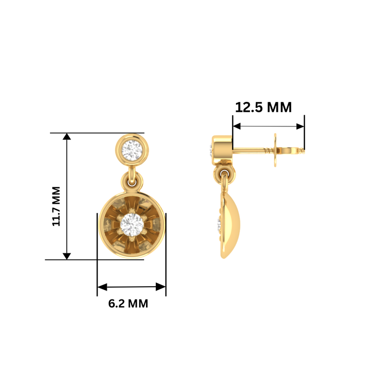 Fluted Beacon Gold Plated Lab Grown Diamond Earrings