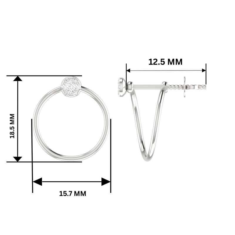 Portal Platinum Plated Lab Grown Diamond Earrings