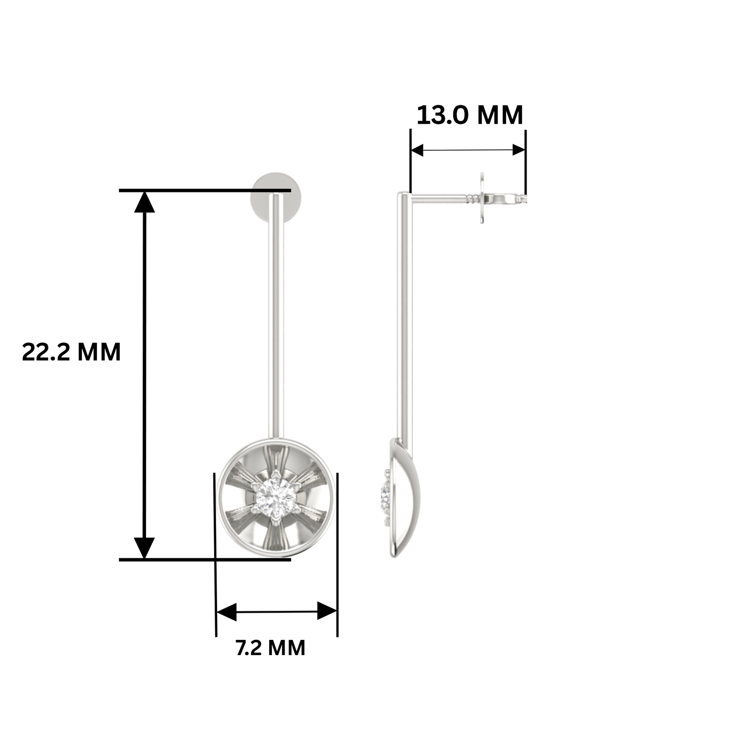 Signature Spire Platinum Plated Lab Grown Diamond Earrings