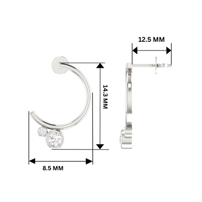 Modulus Curve Platinum Plated Lab Grown Diamond Earrings