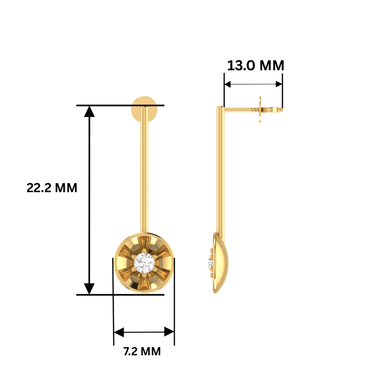 Astral Pillar Gold Plated Lab Grown Diamond Earrings
