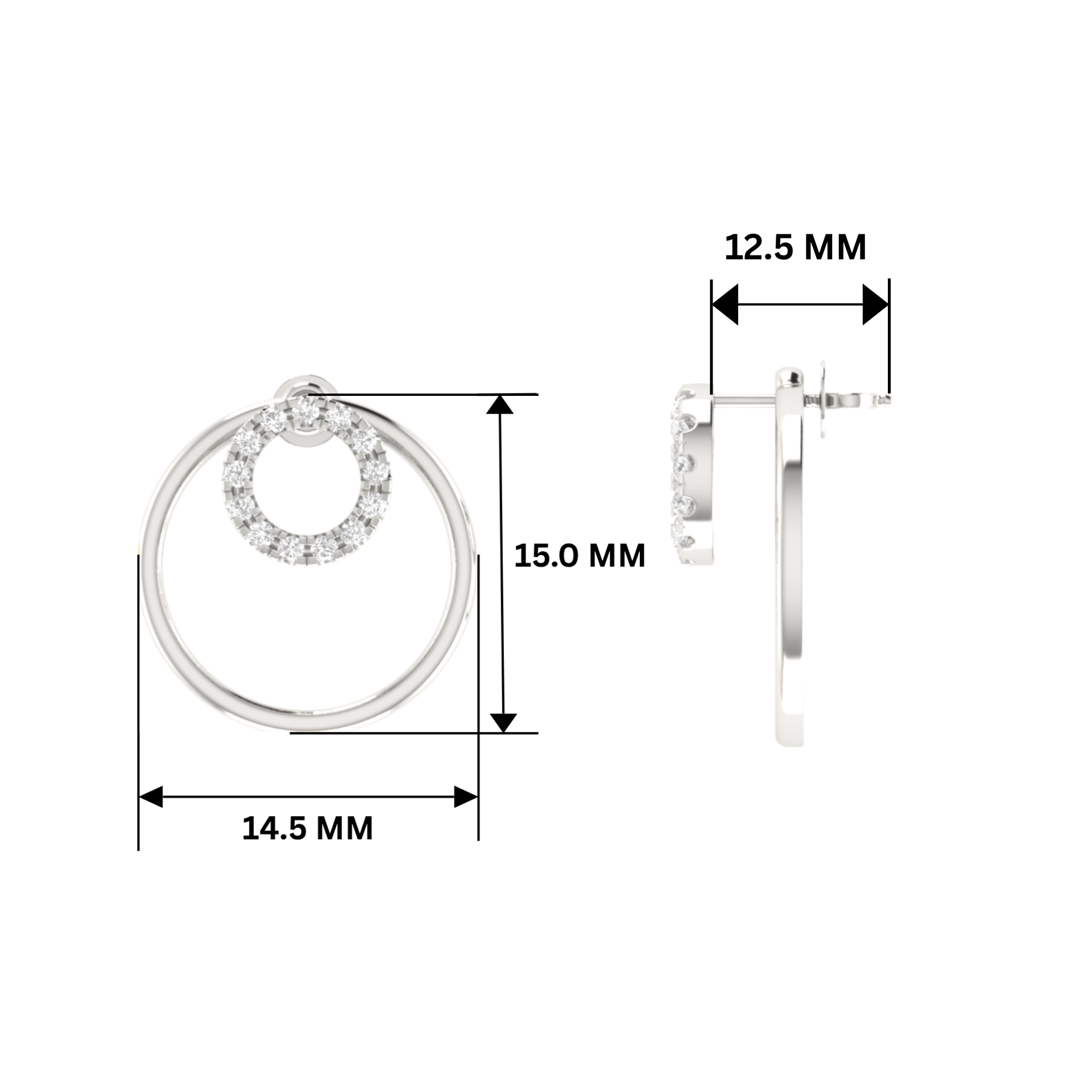 Isotropic Orbit Platinum Plated Lab Grown Diamond Earrings