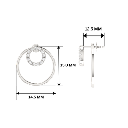 Isotropic Orbit Platinum Plated Lab Grown Diamond Earrings