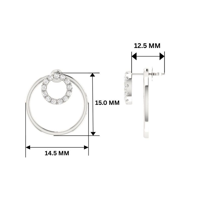Isotropic Orbit Platinum Plated Lab Grown Diamond Earrings